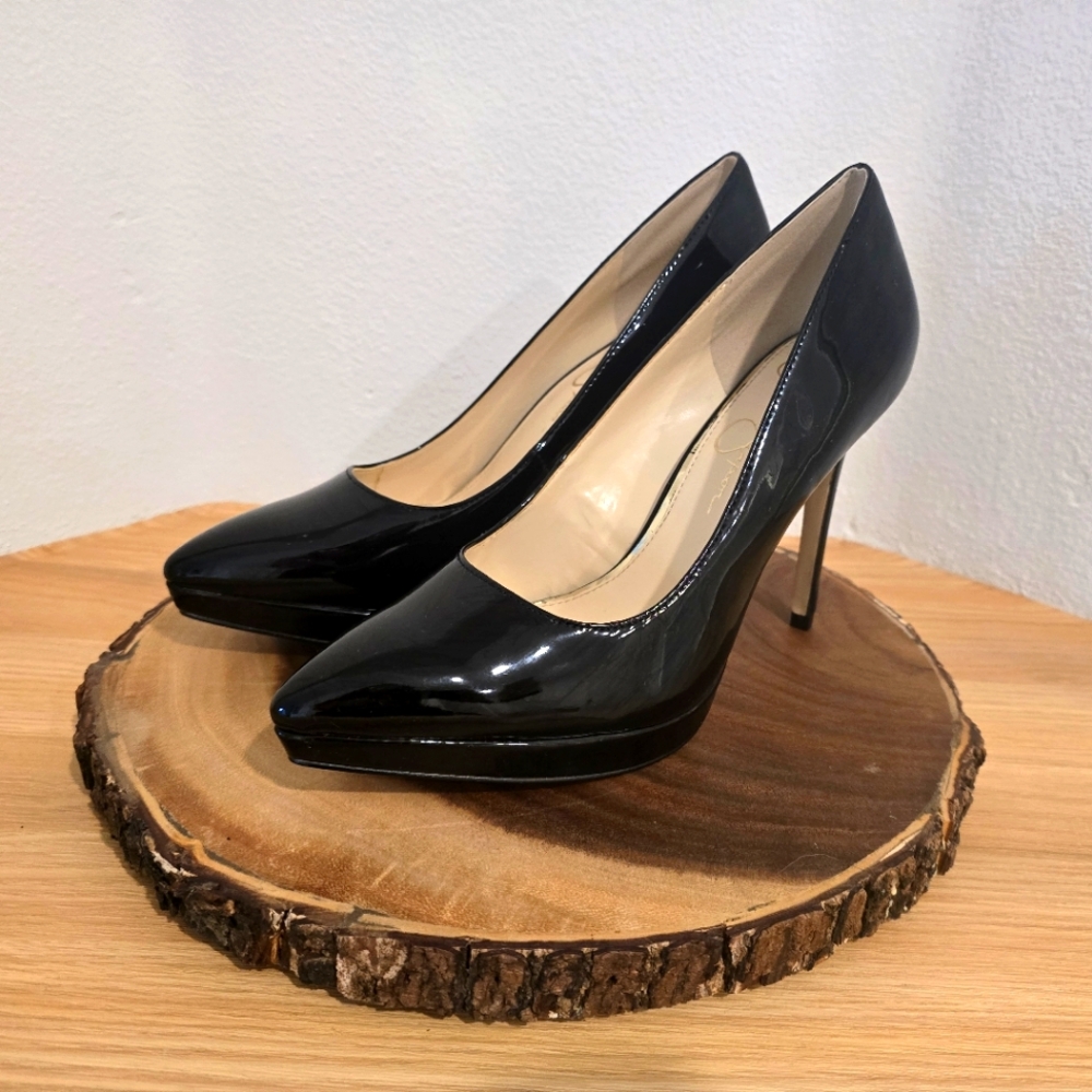 *Rare* Jessica Simpson Analista Black Patent Pump Heel